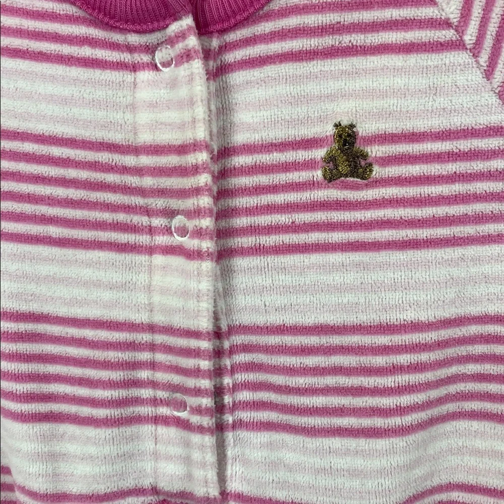 GAP Pink & White Striped Baby One-Piece Footie 6-12 M